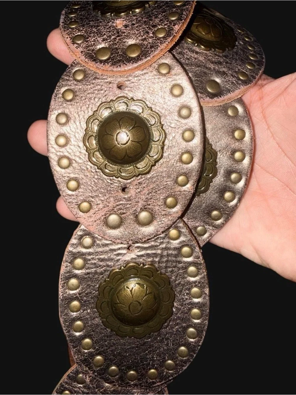 Vintage Fossil Concho belt Size L